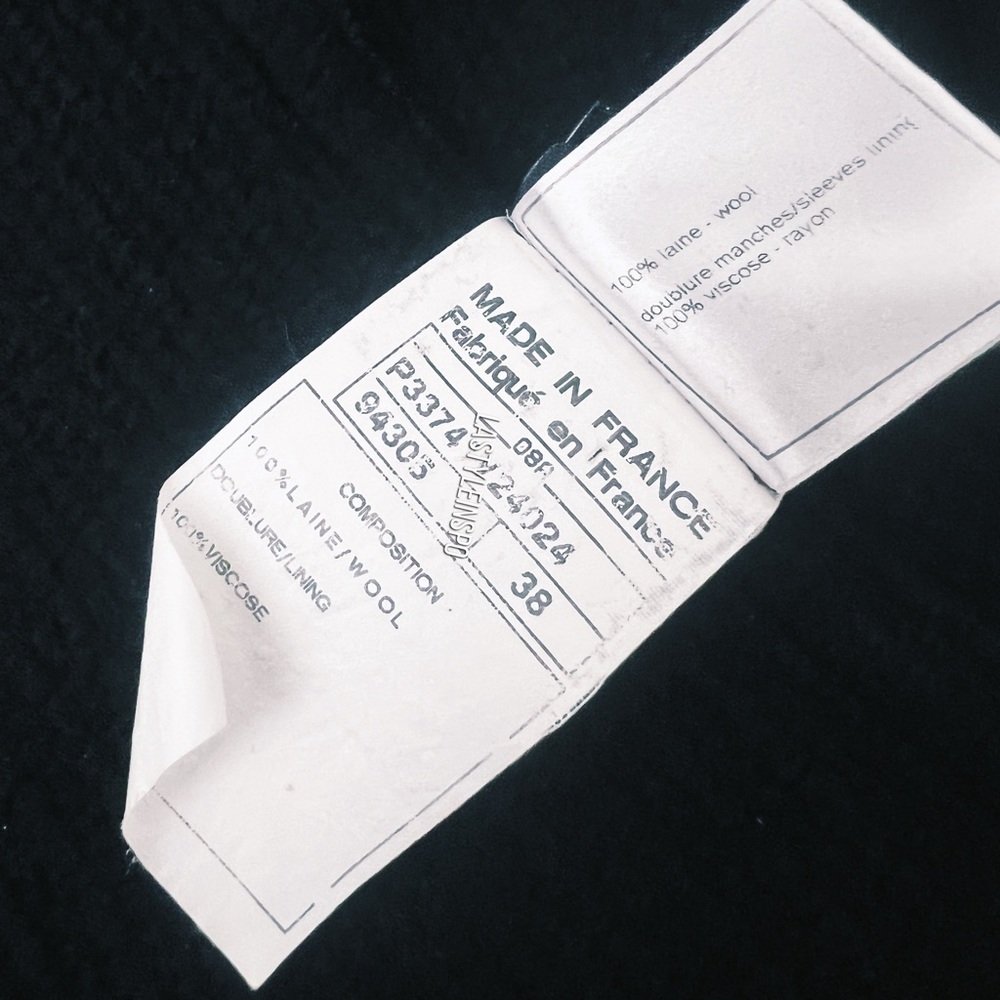 Chanel Tweed Jacket Black Silver logo buttons As Seen on First Lady Size XS - Picture 5 of 5